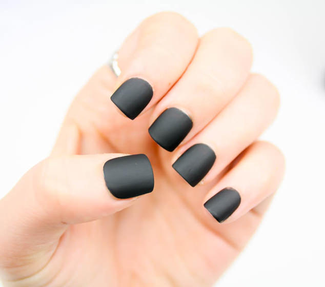 Matte Black Nails - OPI Matte Top Coat - Strikeapose